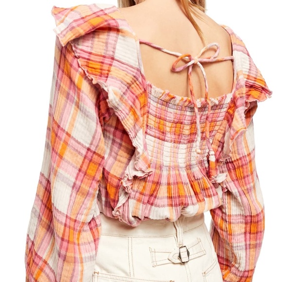 Free People Siena Plaid Pullover NWT SZ S - Picture 2 of 9